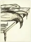 Bill Hammond, Study for Buller's Tablecloth, graphite and ink and wash on paper