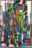 Picasso and Cubist Man by Ian Scott, oil on canvas, offered Nov 2011