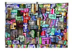 Study for Blackmarket by Martin Poppelwell, watercolour, gouache and acrylic on paper and linen, offered Nov 2011