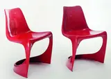 Steen Ostergaard, Pair of plastic [polymide] chairs designed for Cado., Circa 1972, model 290