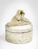 Chrystabel Aitken, Horse and rider carved Mt Somers stone sculpture, circa 1935