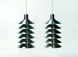 Jorgen Gammelgaard, Pair of anodised aluminium pendent lights, design for Design Forum 1971