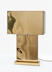 Large brass lamp and shade by Curtis Jeré, sold Sep 2011