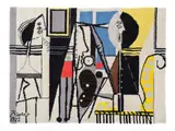 A Desso Ltd edition 427 & 500, wool pile floor rug, decorated with a Picasso design 'La Peintre et son modele', originally painted in 1928