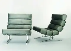 William Plunkett, Pair of original lounge chairs, with aluminium base frames, designed in 1966. Manufactured by Plunkett Furniture Ltd, Croyden England. Model Kingston.