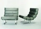 William Plunkett, Pair of original lounge chairs, with aluminium base frames, designed in 1966. Manufactured by Plunkett Furniture Ltd, Croyden England. Model Kingston.