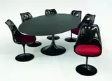 Eero Saarinen, Black 'Tulip' pedestal dining suite