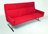 Professor Georg Leowald, Rare 1960's sofa, designed for Wilkhahn Mobel, model 856. The frame base nickel plated carbon steel, reupholstered