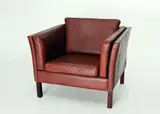 Mogens Hansen, 1960's Danish lounge chair, with a beech frame and upholstered in brown leather
