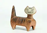 Lisa Larson, Lilla Cat for Gustavberg Sweden, standing tabby cat designed for the Early Zoo collection, 1955.