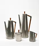 1960's Four Piece Pewter Coffee Set by Kmd Tiel for Royal Holland Pewter, with Teak Handles, sold Sep 2011