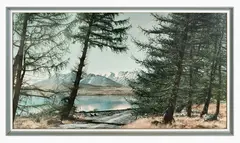 Whites Aviation, McKenzie Country, hand coloured photograph in original frame