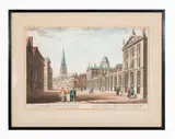 Queens College, University College, Oxford by Hand coloured 18th Century English engraving, sold Sep 2011