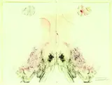 Julia Morison, Centrefold 28, "dragons blood", ink and pastel on bible paper