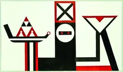 Paratene Matchitt, I Spy Another Waka, acrylic on paper