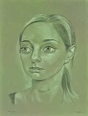 Estelle (Study) by Peter Stichbury, pastel and charcoal, offered Aug 2011