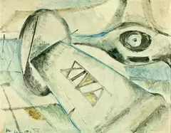 Sketch for Teal by Colin McCahon, oil on board, offered Aug 2011