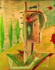 Head by Bill Hammond, oil on copper, sold Aug 2011