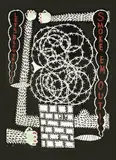 Smoke Em Out! by Peter Robinson, acrylic and oilstick on paper, offered Aug 2011
