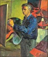 Self Portrait by Garth Tapper, oil on canvas, offered Aug 2011