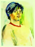 Doris Lusk, Portrait of a Boy, watercolour