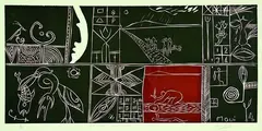 John Pule, Nofo a koe fomo a au, woodcut, 1/14