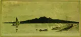 Trevor Lloyd, Rangitoto, etching