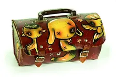 Misery, Untitled, acrylic on found leather carry case