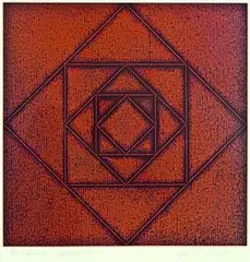 Emblem by Mervyn Williams, monoprint, sold Aug 2011