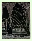 Sheyne Tuffery, Bus i'a, woodcut, 7/15