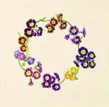 Jessica Tcherepnine, Garland of Auriculas, watercolour
