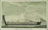 J. Hawkesworth, Pirogue de Guerre de la Nouvelle Zealande, engraving, plate 14 from chapter 3