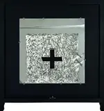 Ralph Hotere, Untitled, burnished steel, lead head nails and acrylic in Colonial sash window frame