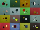 Chromorama by Dick Frizzell, oil, enamel and plywood on canvas, sold Jun 2011