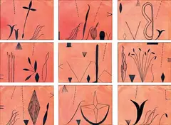 Walk this Way by Chris Heaphy, oilstick and acrylic on paper, nine panels, offered Jun 2011