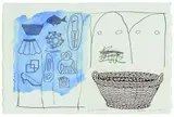Richard Killeen, N. Y Invitation, mixed media on rag paper