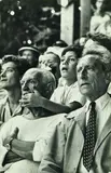 Brian Brake, Pablo Picasso, son Claude and Jean Cocteau at a Bullfight , Vallauris, France, 1955