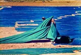 Brian Brake, Gathering Dyed Cloth on the Banks of the Sabarmati River, Ahmedabad, India, 1958