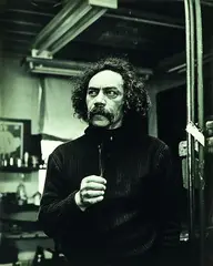 Ralph Hotere, Studio Port Chalmers (1975) by Marti Friedlander, vintage gelatin silver print, offered Jun 2011