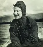 Les Cleveland, Jacqui Richards in a Dinghy On Lyttleton Harbour, 1955