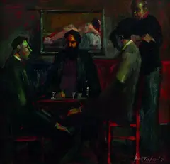 The Last Supper by Garth Tapper, oil on board, offered Apr 2011