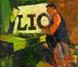 Garth Tapper, Lunch Hour Break, oil on board