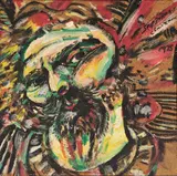 Philip Clairmont, Self Portrait, oil on board
