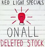 Peter Robinson, Red Light Specials On All Deleted Stock, acrylic and oilstick on found packing crate
