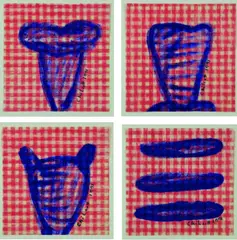 Untitled by Gavin Chilcott, pastel on found serviettes, 4 panels, sold Mar 2011
