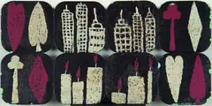 Chris Heaphy, Burnt, oil and oilstick 8 cork placemats