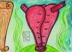 Heart Pot by Gavin Chilcott, watercolour and pastel, sold Mar 2011