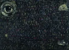 The Lie of the Land by Ruth Watson, mixed media and collage on paper, sold Mar 2011