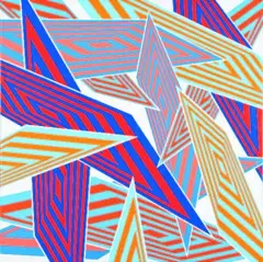 Sara Hughes, Four Colours Orange 2, acrylic on linen