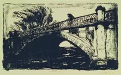 Peter Ransom, The Mauve Bridge, lithograph, 6/10